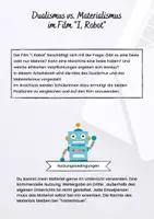 Vorschau - Arbeitsblätter - Dualismus vs. Materialismus im Film "I, Robot" - Deckblatt