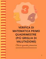 anteprima - Esercizi - Verifica di matematica primo quadrimestre classe quarta primaria - Pagina di copertina