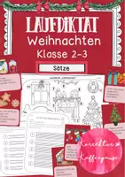 Vorschau - Arbeitsblätter - Laufdiktat "Weihnachten" (Klasse 2-3) + Wimmelbild - Deckblatt