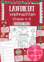 Vorschau - Arbeitsblätter - Laufdiktat "Weihnachten" (Klasse 4-5) + Wimmelbild - Deckblatt
