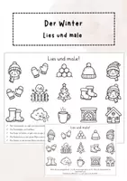 Vorschau - Arbeitsblätter - Der Winter: Lies und male - Deckblatt
