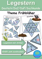 Vorschau - Mal- und Bastelvorlagen - Legestern mit Artikel - Frühblüher Wortschatz - DaZ/DaF / Deutsch (Klassen 1 und 2) - Deckblatt