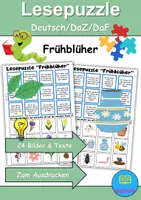Vorschau - Spiele - Lese-Puzzle Frühblüher - DaZ/DaF / Deutsch (Lesespiel) - Deckblatt