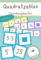 Vorschau - Stationenlernen - Quadratzahlen Zuordnungskarten - Deckblatt