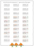 Vorschau - Arbeitsblätter - Schriftliche Multiplikation gemischte Übungen ohne Übertrag - Deckblatt