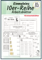 Vorschau - Arbeitsblätter - 10er Reihe Arbeitsblätter Einmaleins / Malaufgaben + in-Sätzchen - Deckblatt