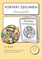 Vorschau - Arbeitsblätter - Porträt zeichnen lernen – Schritt-für-Schritt Übungsheft für den Kunstunterricht - Deckblatt
