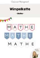 Vorschau - Poster - Wimpelkette Fach Mathe - für die Themenwand - Deckblatt