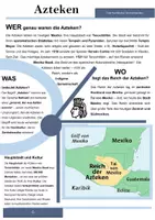 Vorschau - Arbeitsblätter - Azteken - Eine Hochkultur Zentralmexikos - Deckblatt