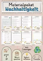 Vorschau - Arbeitsblätter - Nachhaltigkeit Lesetext mit Fragen + Lösungen Leseverstehen Wortspeicher didaktische Reserve Lesen Leseverständnis - Deckblatt