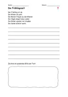 Vorschau - Arbeitsblätter - Abschreibtext 3fach differenziert Die Frühlingszeit 🌷 - Seite 1