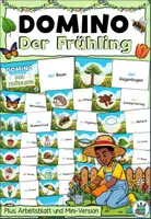 Vorschau - Spiele - Domino "Der Frühling" plus Arbeitsblatt DaZ / DaF / Deutsch - Deckblatt