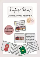 Vorschau - Spiele - Lesespiel Feuer/Feuerwehr: Finde die Paare! 2-fach differenziert - Deckblatt