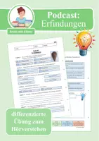 Vorschau - Arbeitsblätter - Übung zum Hörverstehen: Geolino-Podcast "Erfindungen" - Deckblatt