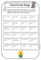 Vorschau - Arbeitsblätter - Osterferien Bingo Erzähl- und Gesprächsanlass - Seite 1