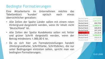 Vorschau - Stundenentwürfe - Tabellenkalkulation: Bedingte Formatierung - Seite 3