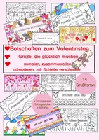 Vorschau - Arbeitsblätter - Botschaften zum Valentinstag -
Grüße, die glücklich machen - Deckblatt