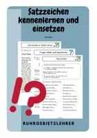 Vorschau - Arbeitsblätter - Satzzeichen kennenlernen und einsetzen - Deckblatt