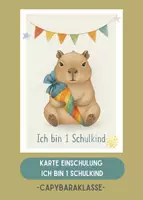 Vorschau - Mal- und Bastelvorlagen - Niedliche Einschungskarte Capybaraklasse | Capybara - Deckblatt