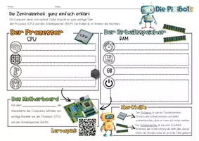 Vorschau - Merkblätter - Prozessor & Arbeitsspeicher | Die PixiBots | Merkblatt + Online-Spiel - Seite 1