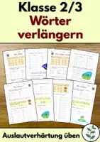 Vorschau - Arbeitsblätter - Wörter verlängern - Auslautverhärtung Klasse 2 / 3 - Deckblatt