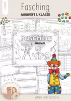 Vorschau - Arbeitsblätter - Fasching / Karneval Miniheft 1. Klasse - Lesen, Schreiben, Rechnen | Deutsch Mathe Klasse 1 | Lernheft, Arbeitsblätter - Deckblatt