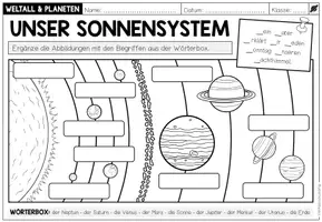 Vorschau - Arbeitsblätter - Das Sonnensystem - Arbeitsblatt - Seite 1