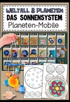 Vorschau - Mal- und Bastelvorlagen - Planeten-Mobile - Bastelvorlage + Anleitung - Deckblatt