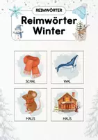 Vorschau - Bildkarten - Reimwörter Winter | Sprachförderung | Sprachkarten - Deckblatt