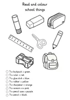Vorschau - Arbeitsblätter - Read and colour school things - Lese-Mal-Aufgabe ab Klasse 3 - Seite 2