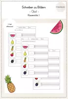 Vorschau - Arbeitsblätter - Schreiben zu Bildern - Obst - Deckblatt