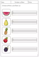 Vorschau - Arbeitsblätter - Schreiben zu Bildern - Obst - Seite 3