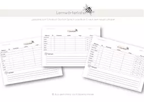 Vorschau - Arbeitsblätter - Lernwörterlisten für Klasse 3 - Deckblatt