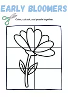 Vorschau - Mal- und Bastelvorlagen - Cutting & Jigsaw Puzzles - Frühblüher / Early Bloomer - (Englisch) - Seite 1