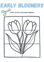 Vorschau - Mal- und Bastelvorlagen - Cutting & Jigsaw Puzzles - Frühblüher / Early Bloomer - (Englisch) - Seite 3