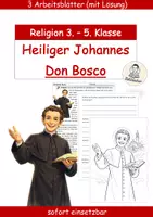 Vorschau - Arbeitsblätter - Johannes Bosco (3 Arbeitsblätter mit Lösung) - Seite 1