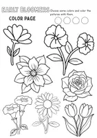 Vorschau - Mal- und Bastelvorlagen - Frühblüher / Early Bloomer • Anmalen / Painting Englisch - Kunst - Seite 1