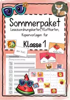Vorschau - Arbeitsblätter - Sommerpaket Lesen und Schreiben Kl. 1 - Deckblatt