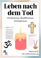 Vorschau - Arbeitsblätter - Leben nach dem Tod im Hinduismus, Buddhismus, Christentum. - Deckblatt