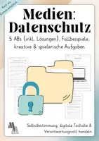 Vorschau - Arbeitsblätter - Medien: Datenschutz (vielfältige Aufgaben inkl. Lösungen) - Deckblatt