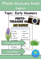 Vorschau - Unterrichtsreihen - GRATIS - Photo treasure hunt Frühblüher / Early Bloomer - Englisch (Foto-Schatzsuche) - Deckblatt