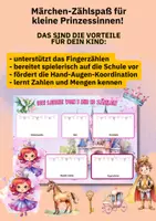 Vorschau - Arbeitsblätter - Zahlen lernen 1–10 – Prinzessinnen-Spieltafel mit Mengen, Zehnerfeld & Kontrollkarten - Seite 1