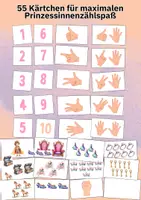 Vorschau - Arbeitsblätter - Zahlen lernen 1–10 – Prinzessinnen-Spieltafel mit Mengen, Zehnerfeld & Kontrollkarten - Seite 3