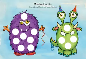 Vorschau - Spiele - Mundmotorik - Strohhalm-Spiel "Monster-Fasching" - Seite 2