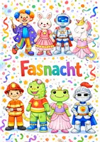 Vorschau - Arbeitsblätter - Fasching / Karneval / Fasnacht / Ausmalbild / Klassenbild - Seite 3