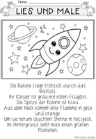 Vorschau - Arbeitsblätter - Lesemalblatt - Rakete - Seite 1