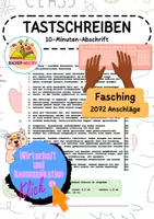 Vorschau - Text - Tastschreiben: 10-Minuten-Abschrift Fasching - 2072 Anschläge - Deckblatt