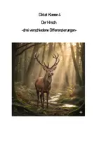 Vorschau - Arbeitsblätter - Diktat Klasse 4 Der Hirsch in Deutschland - Deckblatt