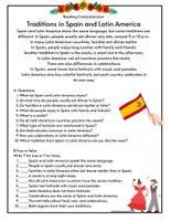 Vista previa - Hojas de trabajo - Reading Comprehension/ Traditions around the World - página 3
