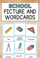 Vorschau - Bildkarten - SCHOOL - PICTURE & WORD CARDS (Englisch Wort- und Bildkarten) - Deckblatt